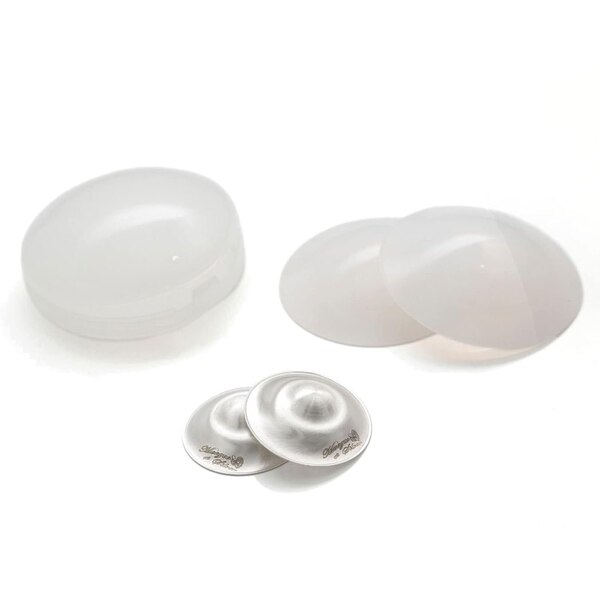 Moogco Silver Nursing Cups with Silicone Pads, 2 CT