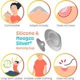 Moogco Silver Nursing Cups with Silicone Pads, 2 CT, thumbnail image