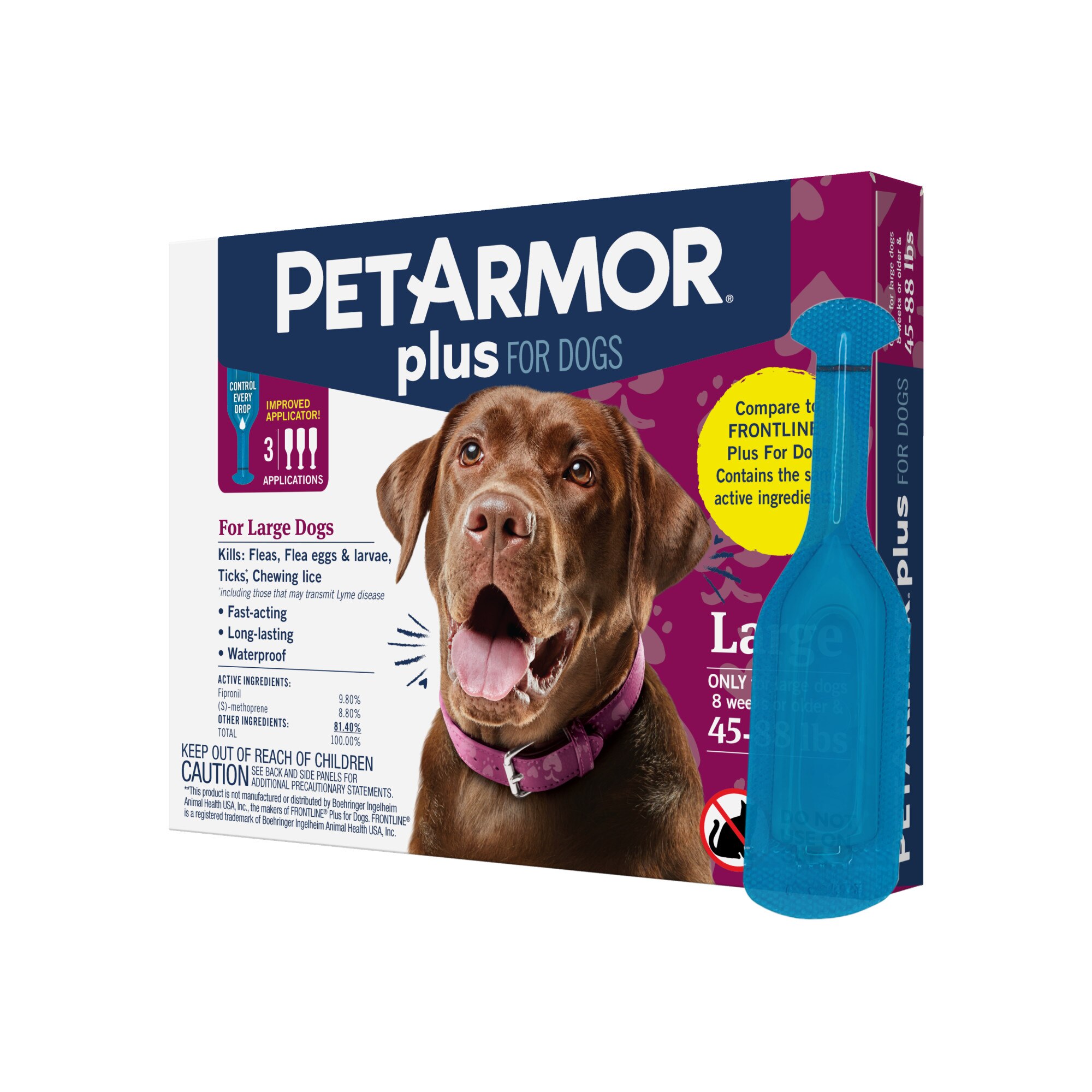 PETARMOR Plus for Large Dogs 45 88 lbs Flea Tick Prevention for Dogs 3 Month