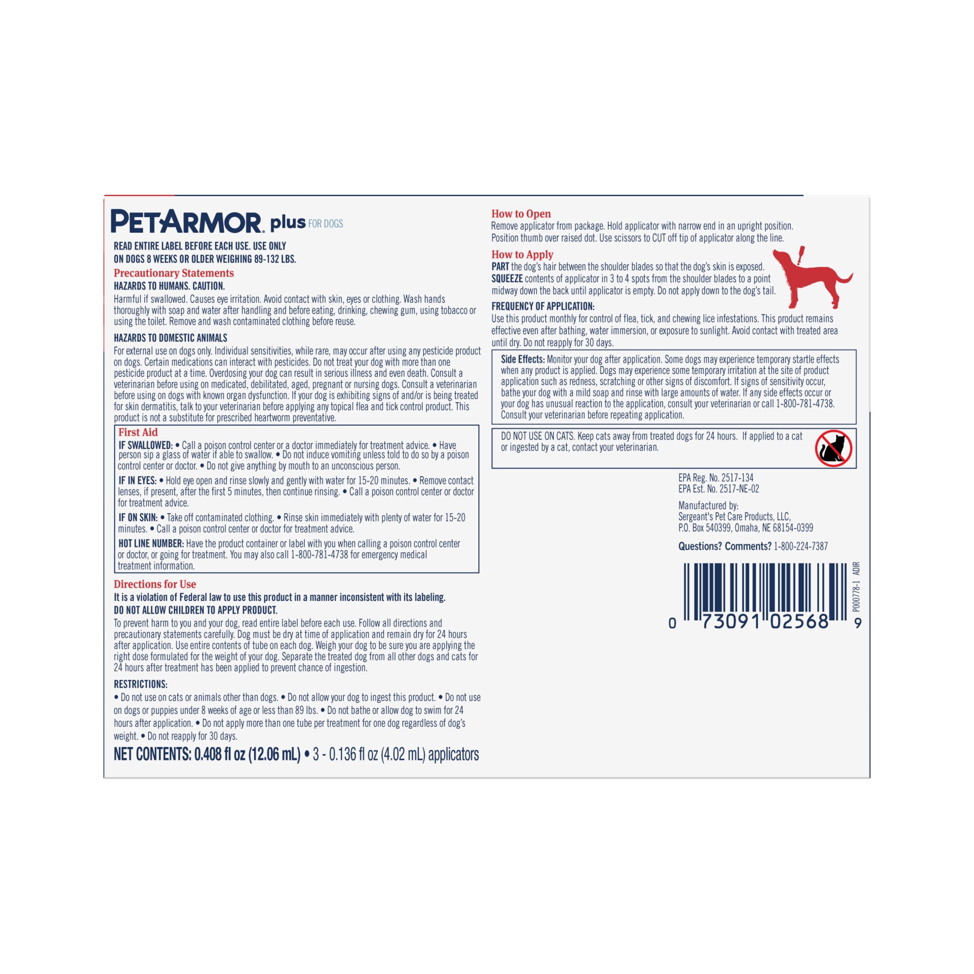 PETARMOR Plus for X Large Dogs 89 132 lbs Flea Tick Prevention for Dogs 3