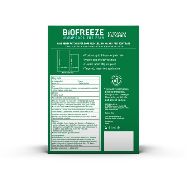 Biofreeze Extra Large Menthol Pain Relieving Patch Variety Pack, 4CT