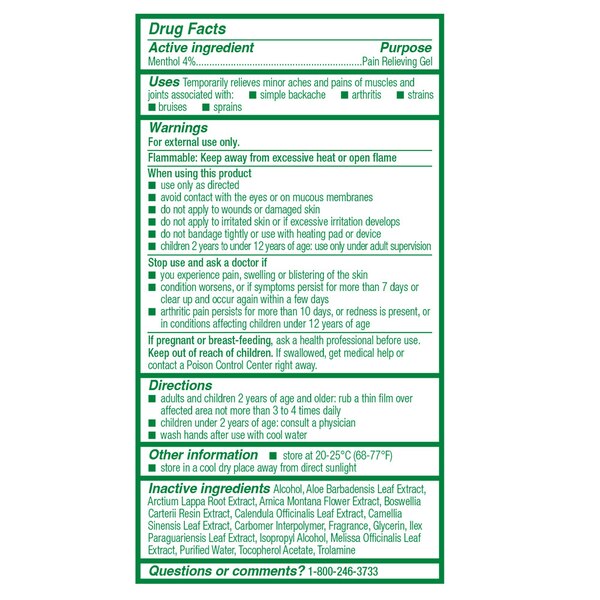 Biofreeze Overnight Menthol Pain Relieving Gel, 3 OZ