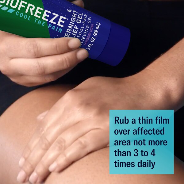 Biofreeze Overnight Menthol Pain Relieving Gel, 3 OZ