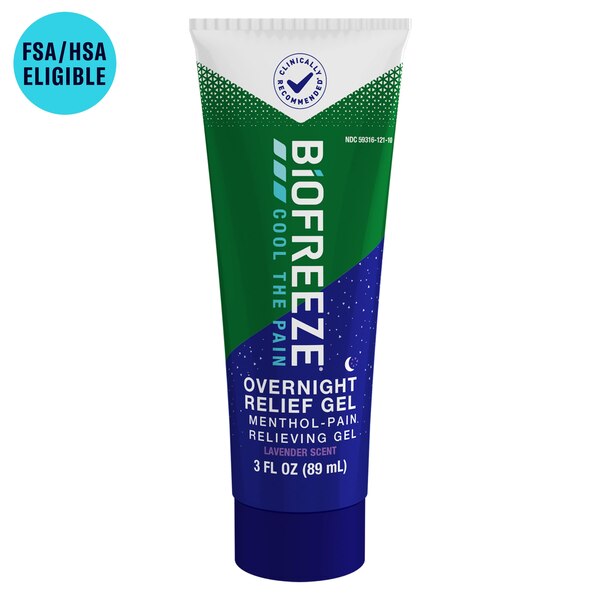 Biofreeze Overnight Menthol Pain Relieving Gel, 3 OZ