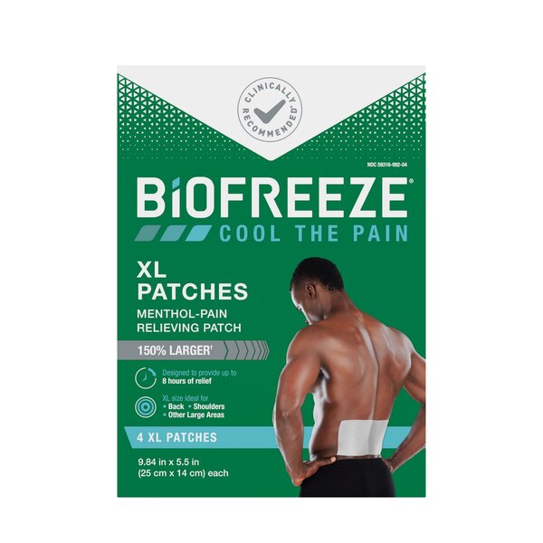 Biofreeze Menthol XL Pain Relief Patches, 4 CT