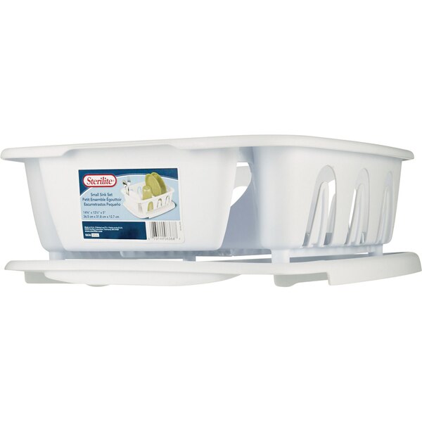 Sterilite Dish Drainer Set, White