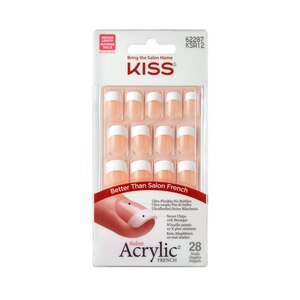 Kiss Salon Acrylic French, 1 Pack, 28CT, Rumor Mill, Je T'aime, Bonjour, Crush Hour, Power Play