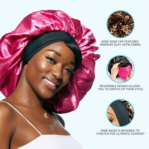 KISS Colors & Care Silky Satin Day & Night Cap, Black, Super Jumbo 