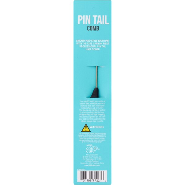 Kiss Colors & Care Pin Tail Carbon Fiber Comb