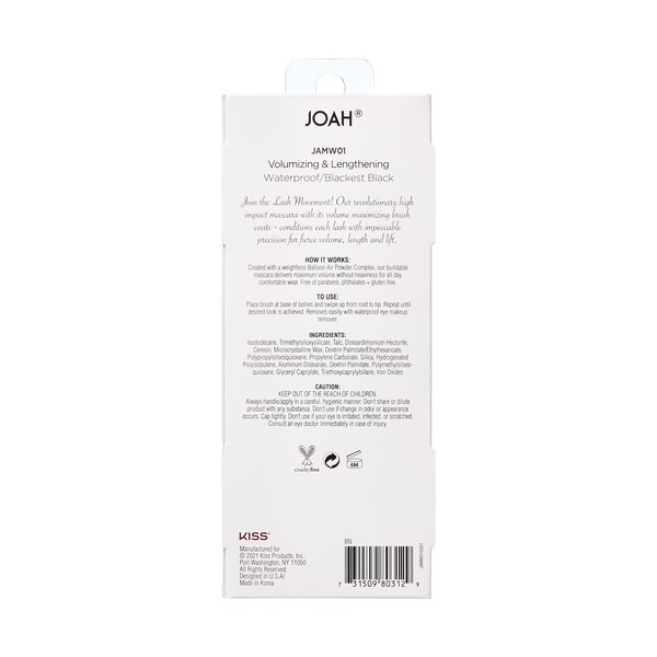 JOAH, Lash Uprising Volumizing & Lengthening Waterproof Mascara