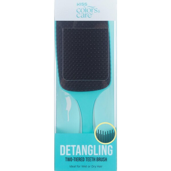Kiss Colors & Care Detangling Two-Tiered Teeth Brush