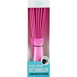 Kiss Colors Care Glide & Define Detangler 9 Row Non-Slip Brush, Pink, thumbnail image