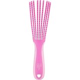 Kiss Colors Care Glide & Define Detangler 9 Row Non-Slip Brush, Pink, thumbnail image