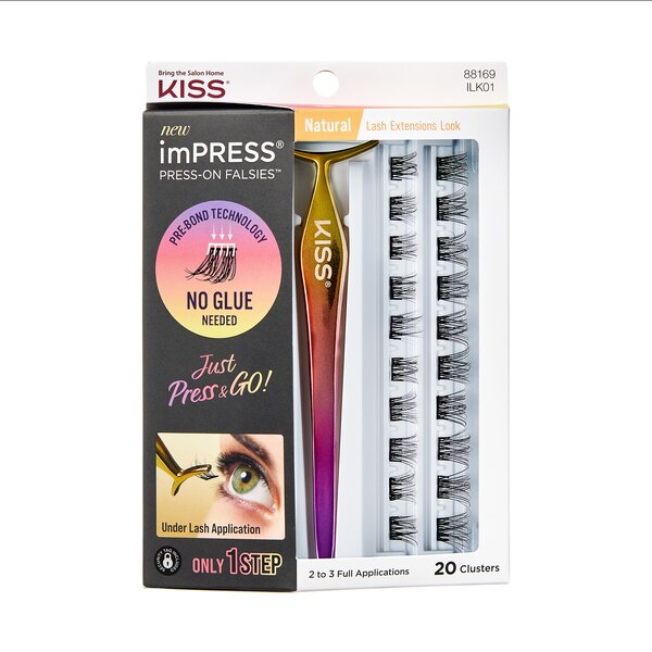 KISS imPRESS Press-On Falsies - Kit de extensiones de pestañas