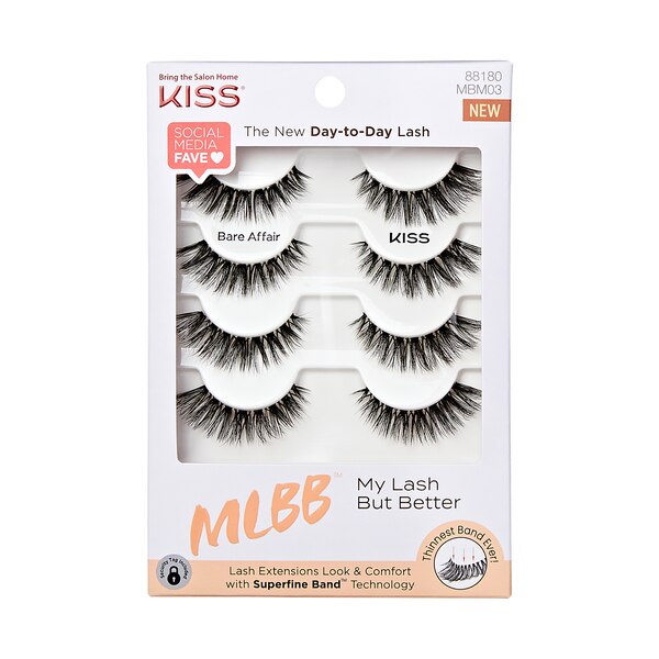KISS My Lash But Better Fake Eyelashes Multipack, ‘Bare Affair’, 4 Pairs
