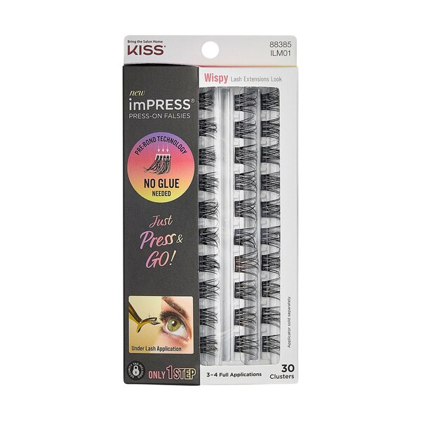 KISS imPRESS Press-On Falsies Eyelash Clusters Kit, ‘Natural’, 20 Clusters