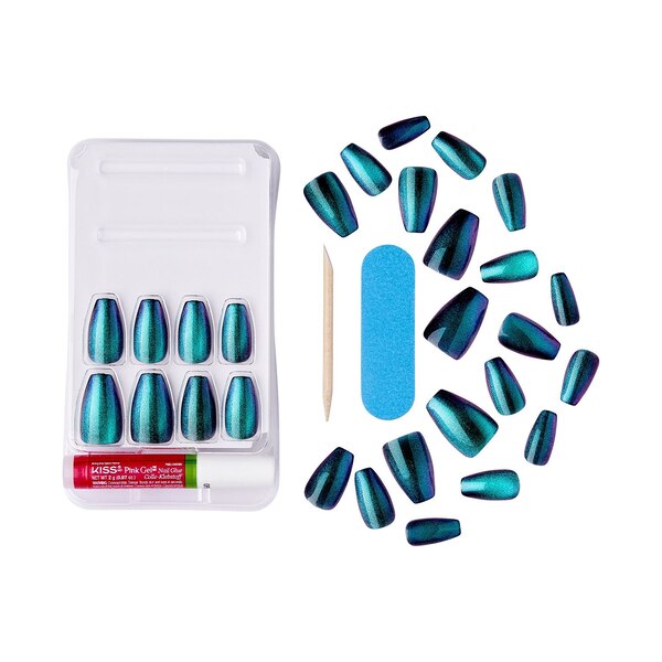 KISS Gel Fantasy Magnetic False Nails, Chameleon