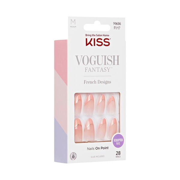 KISS Voguish Fantasy French Design Fake Nails, Ecletant