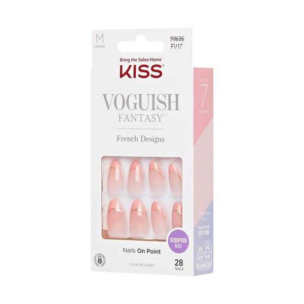 KISS Voguish Fantasy French Design Fake Nails, Ecletant