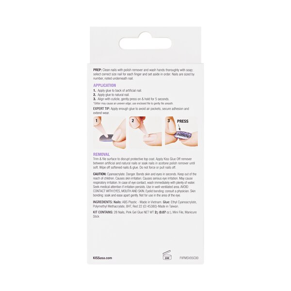 KISS Voguish Fantasy French Design Fake Nails, Ecletant