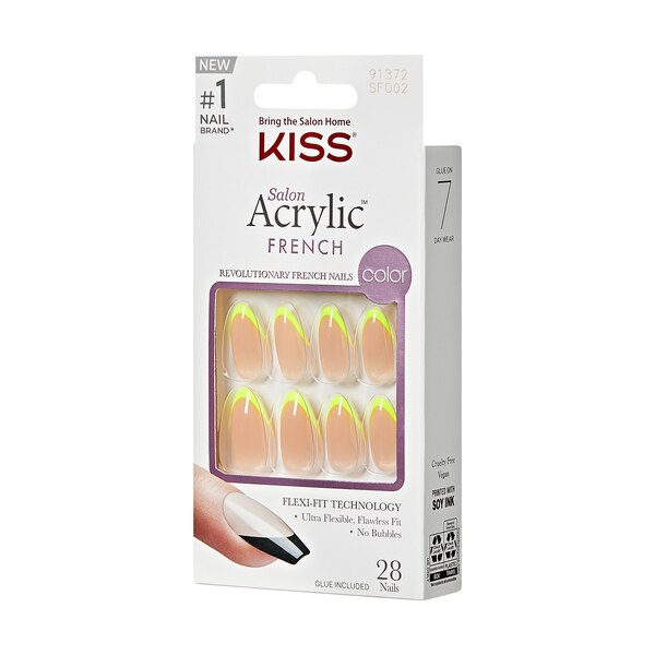 KISS Salon Acrylic French Color False Nails