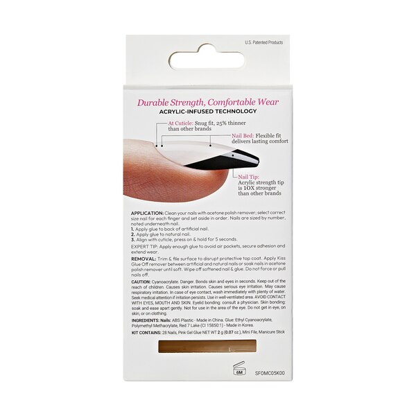 KISS Salon Acrylic French Color False Nails