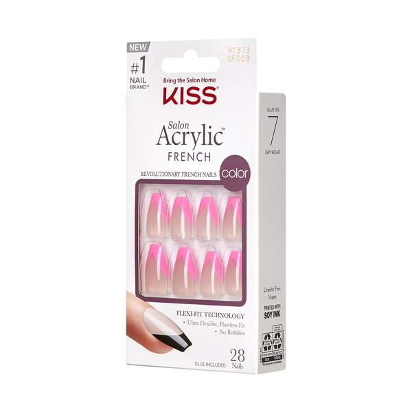 KISS Salon Acrylic French Color False Nails
