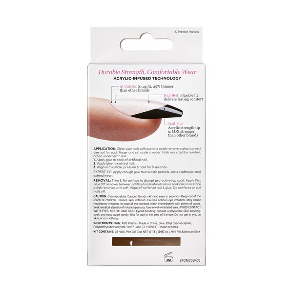 KISS Salon Acrylic French Color False Nails