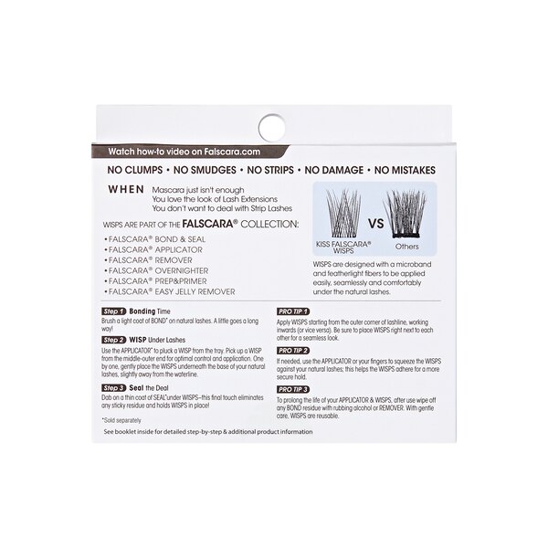 KISS Falscara Eyelash Wisp Multipack, Clear Band, 24CT