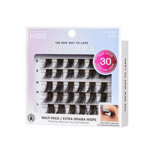 KISS Falscara Eyelashes, Wisp Multipack, Extra Drama