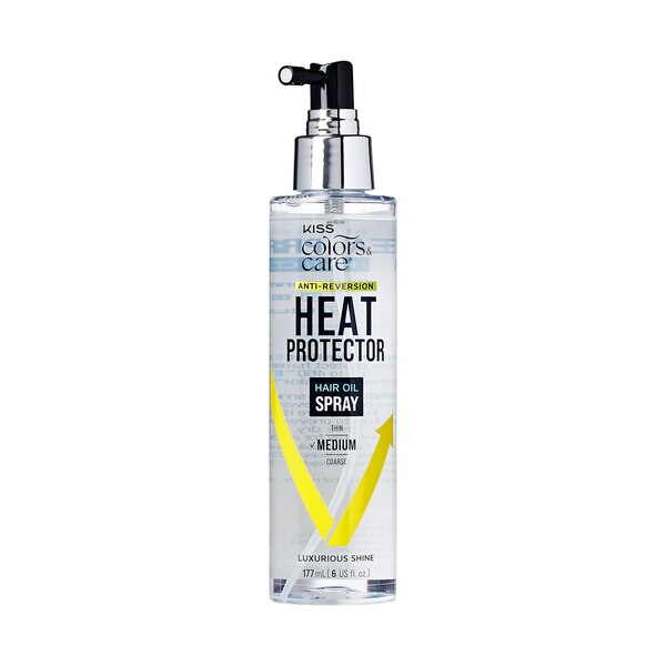 KISS Colors & Care Anti-Reversion Heat Protector Hair Oil Spray, 6 OZ