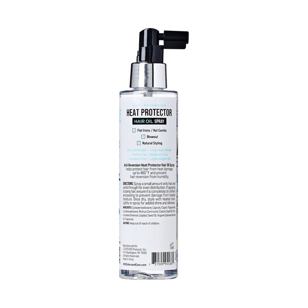KISS Colors & Care Anti-Reversion Heat Protector Hair Oil Spray, 6 OZ