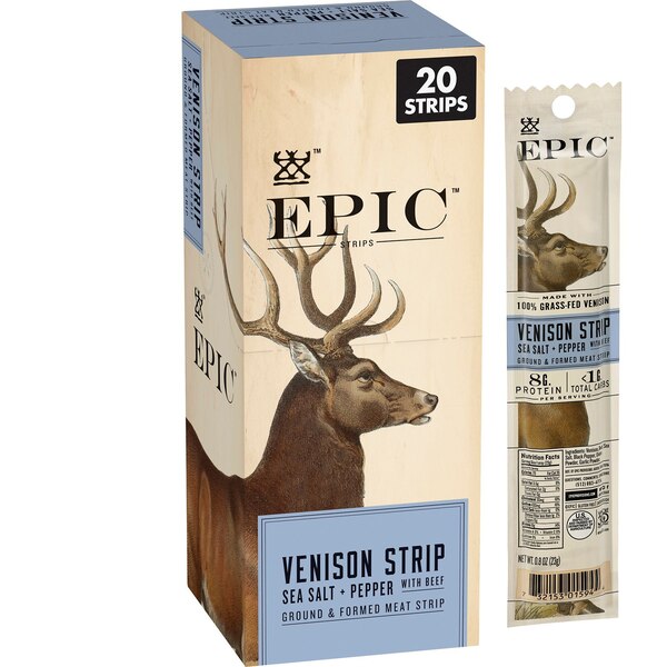 Epic Strips Venison Sea Salt Pepper, 0.8 oz