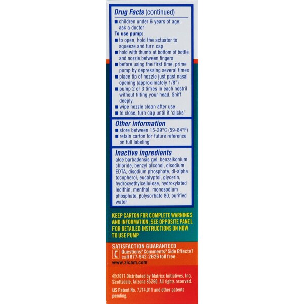 Zicam Intense Sinus Nasal Spray, 0.5 OZ
