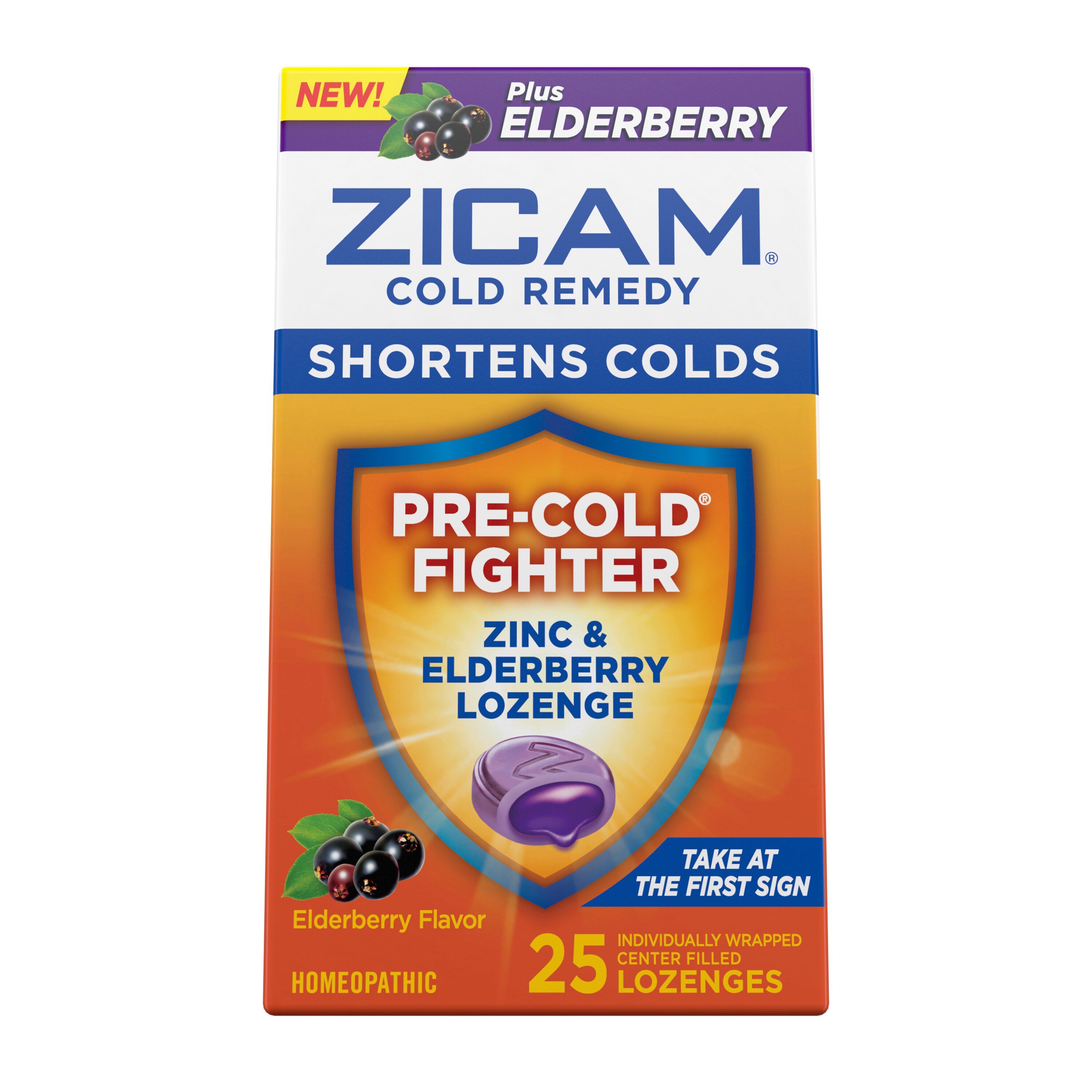 Zicam Zinc Cold Remedy Pre-Cold Fighter Zinc and Elderberry Lozenge, 25 CT