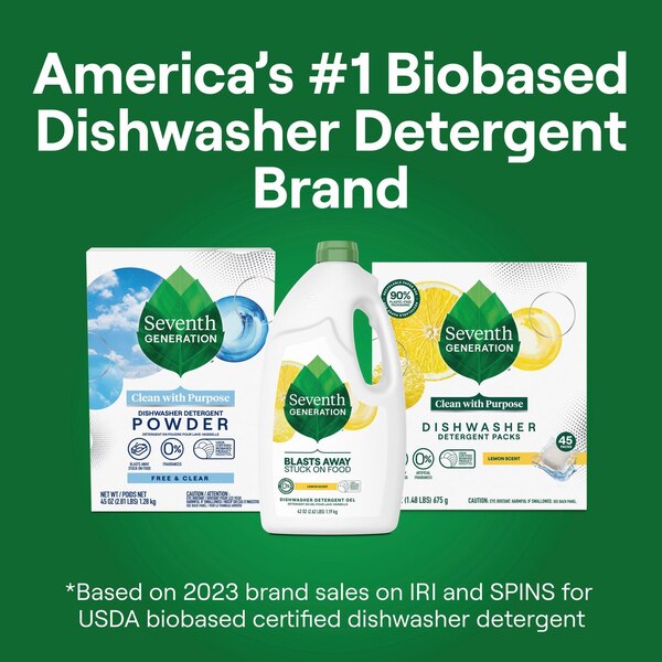 Seventh Generation Natural Gel Dishwasher Detergent, Lemon Scent, 42 oz