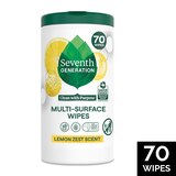 Seventh Generation Multi Surface Wipes, Lemon Zest Scent, 70 ct, thumbnail image