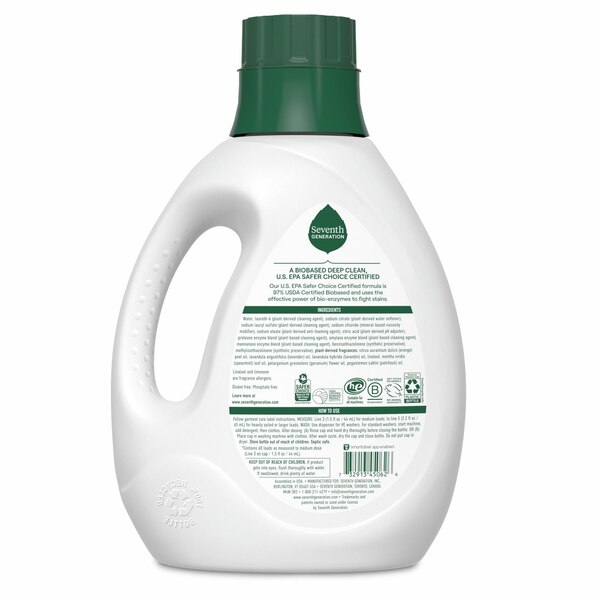 Seventh Generation Liquid Laundry Detergent, Lavender, 90 oz