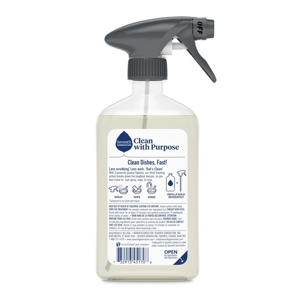 Seventh Generation Foaming Dish Spray, Fragrance Free, 16 oz