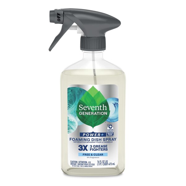Seventh Generation Foaming Dish Spray, Fragrance Free, 16 oz