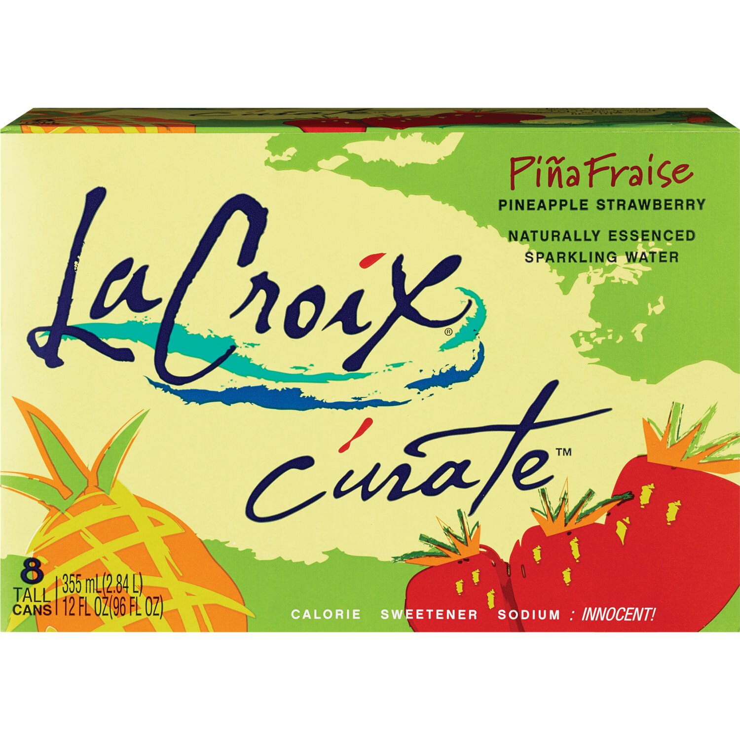 LaCroix Curate Pineapple Strawberry Sparkling Water, 8 ct, 12 oz