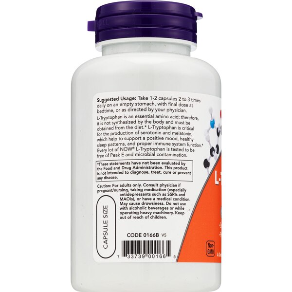 Now L-Tryptophan 500 MG Veg Capsules