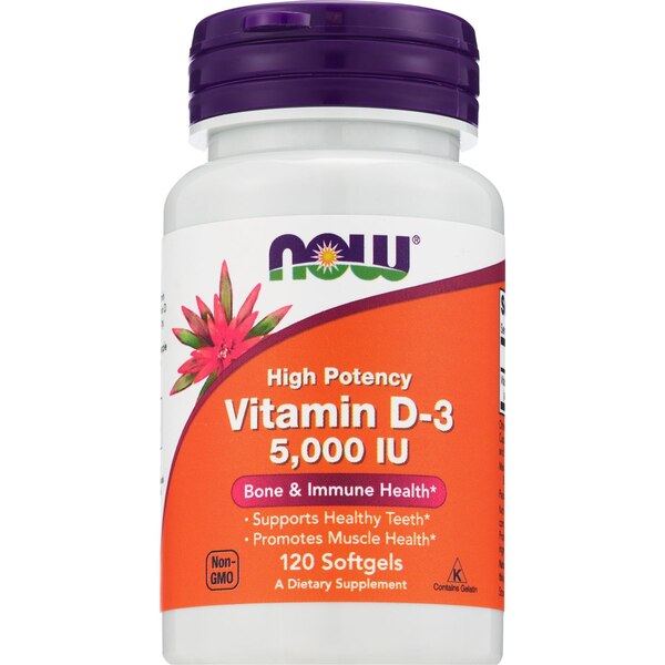 Now Vitamin D-3 5000 IU Softgels