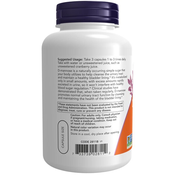 Now D-Mannose 500MG Veg Capsules