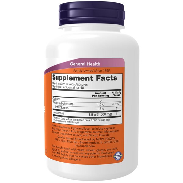 Now D-Mannose 500MG Veg Capsules