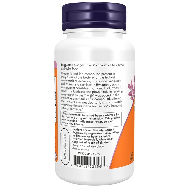 Now Hyaluronic Acid 50MG Capsules, 60 CT
