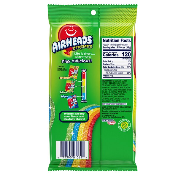 AirHeads Xtremes Rainbow Berry Sour Candy, 4.5 oz