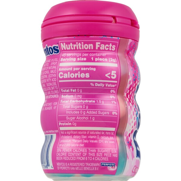 Mentos Sugarfree Gum Bubblefresh Cotton Candy, 45 ct