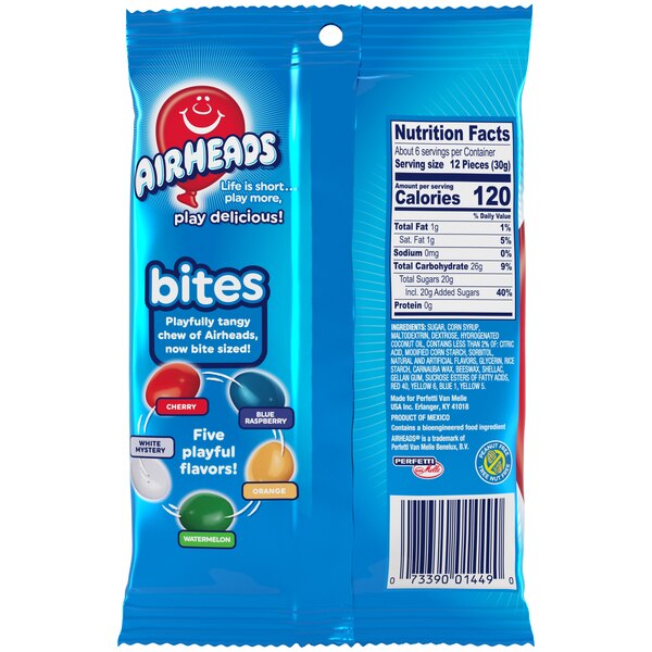 Air Heads Bites Peg Fruit Bag, 6 oz