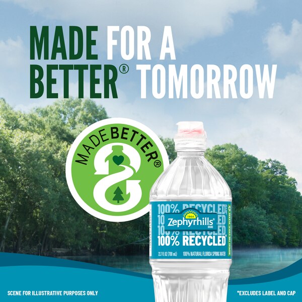 Zephyrhills Brand 100% Natural Spring Water, 1 L